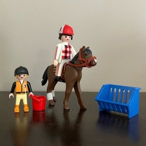 EUC Playmobil Trotting Race Horse Equestrian Set